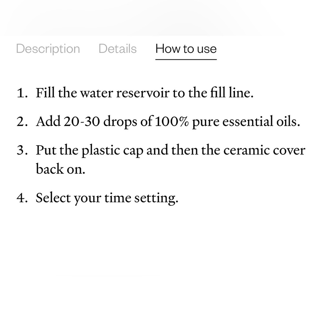 Vitruvi, Stone, Essential Oil Diffuser, Charcoal - Picture 7 of 7